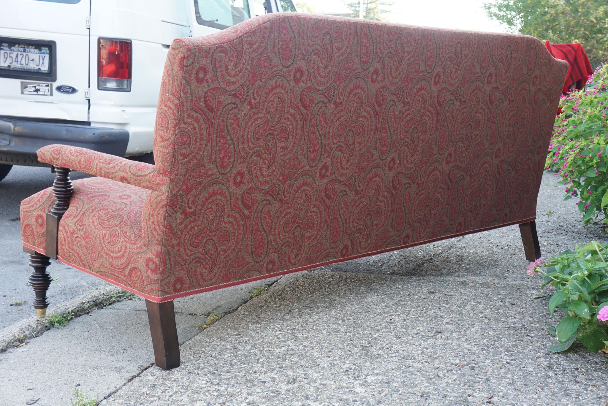 Vintage Edwardian Style Sofa In Good Condition For Sale In Hudson, NY