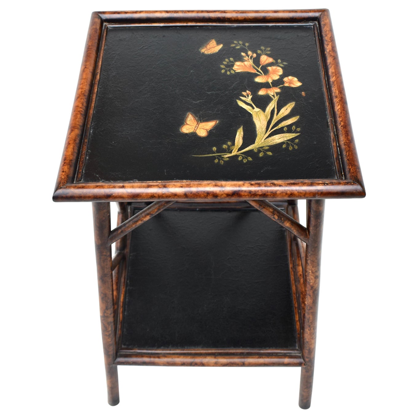 Mesa japonesa de bambú estilo eduardiano vintage en venta