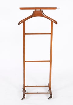 Vintage Edwardian Style Walnut Valet Clothes Stand Late 20th Century