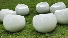 Vintage Eero Aarnio Inspired Finn Stone Ball Chair, Set of Seven