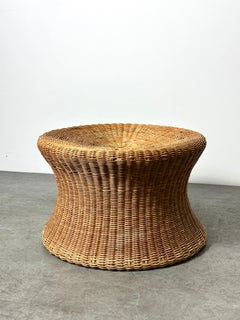 Vintage Eero Aarnio Juttu Wicker & Bamboo Mushroom Stool Artek Finland 1960s