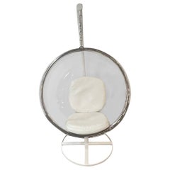 Vintage Eero Aarnio Suspended Lucite Bubble Chair White Powder Coated Stand