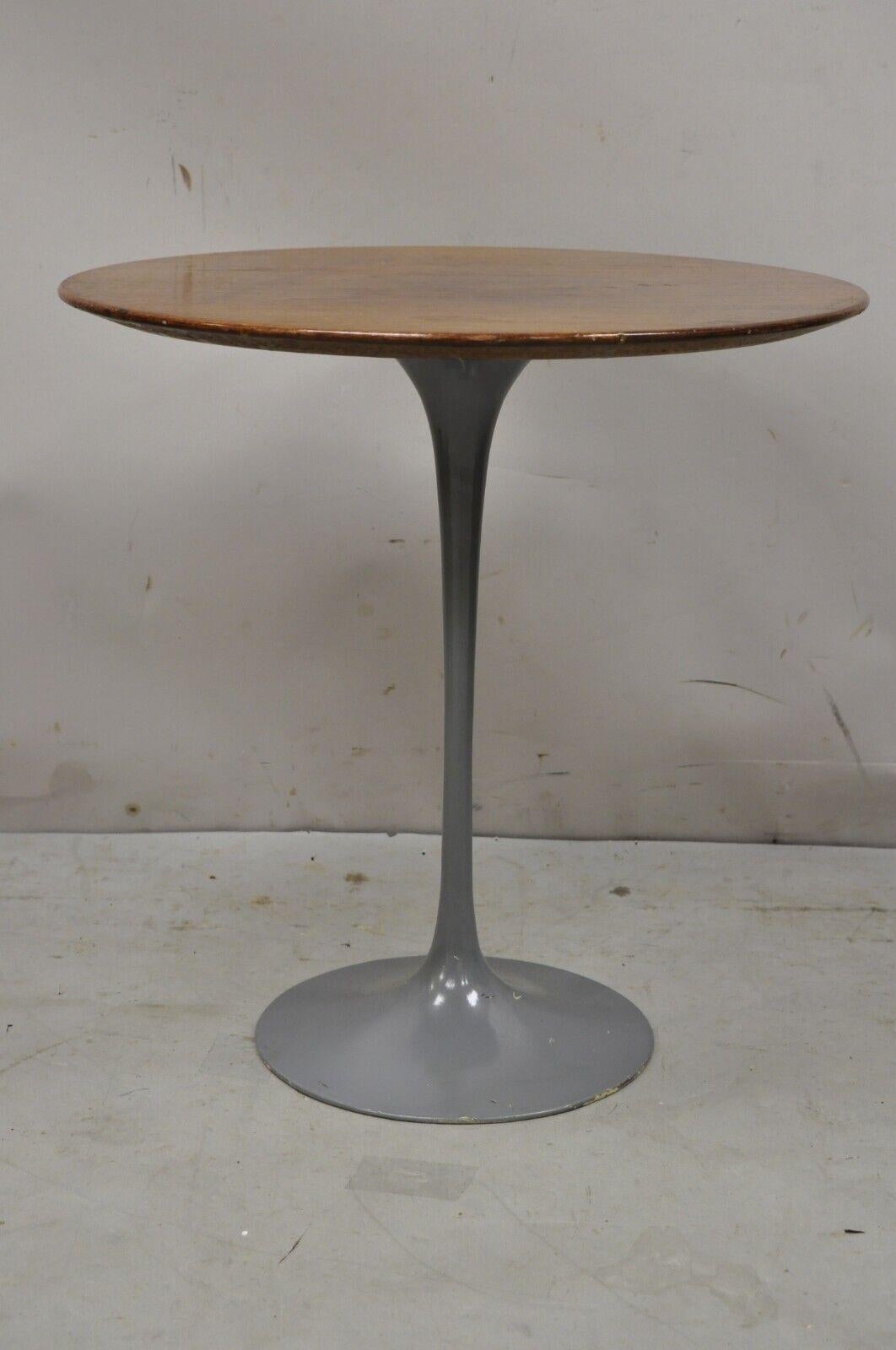 Vintage Eero Saarinen Knoll Tulip Side Table with Wood Top 4