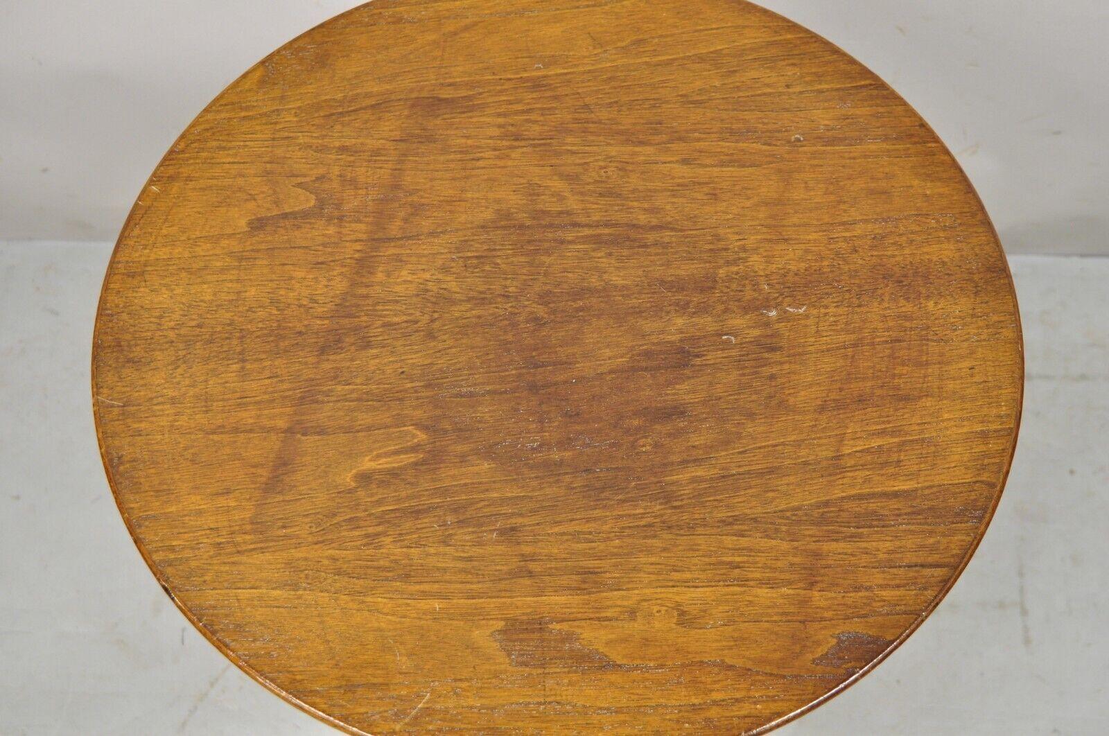 Mid-Century Modern Vintage Eero Saarinen Knoll Tulip Side Table with Wood Top
