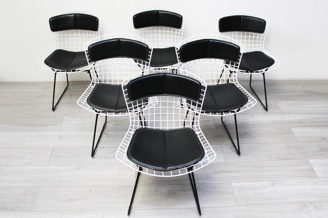 Vintage Eero Saarinen Knoll Marble Tulip Dining Table and Bertoia Wire Chairs 1