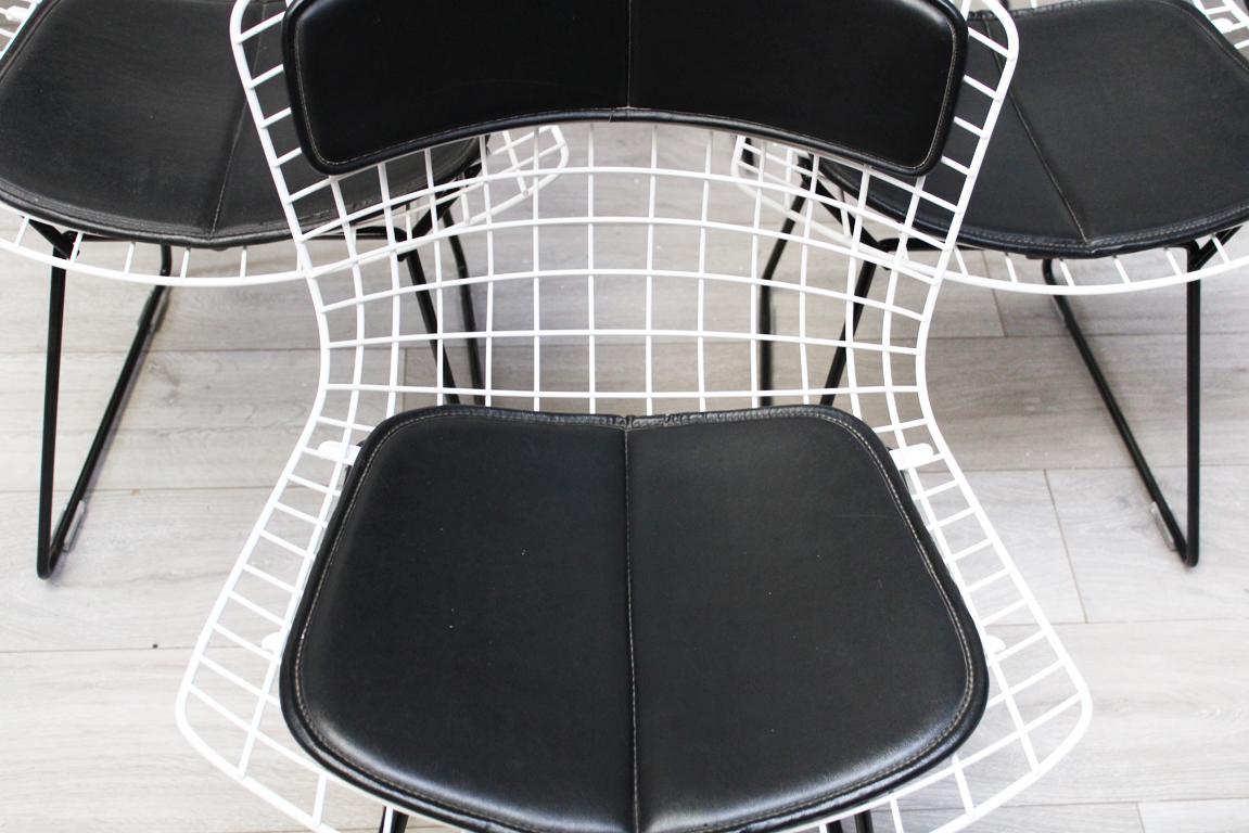 Vintage Eero Saarinen Knoll Marble Tulip Dining Table and Bertoia Wire Chairs 2