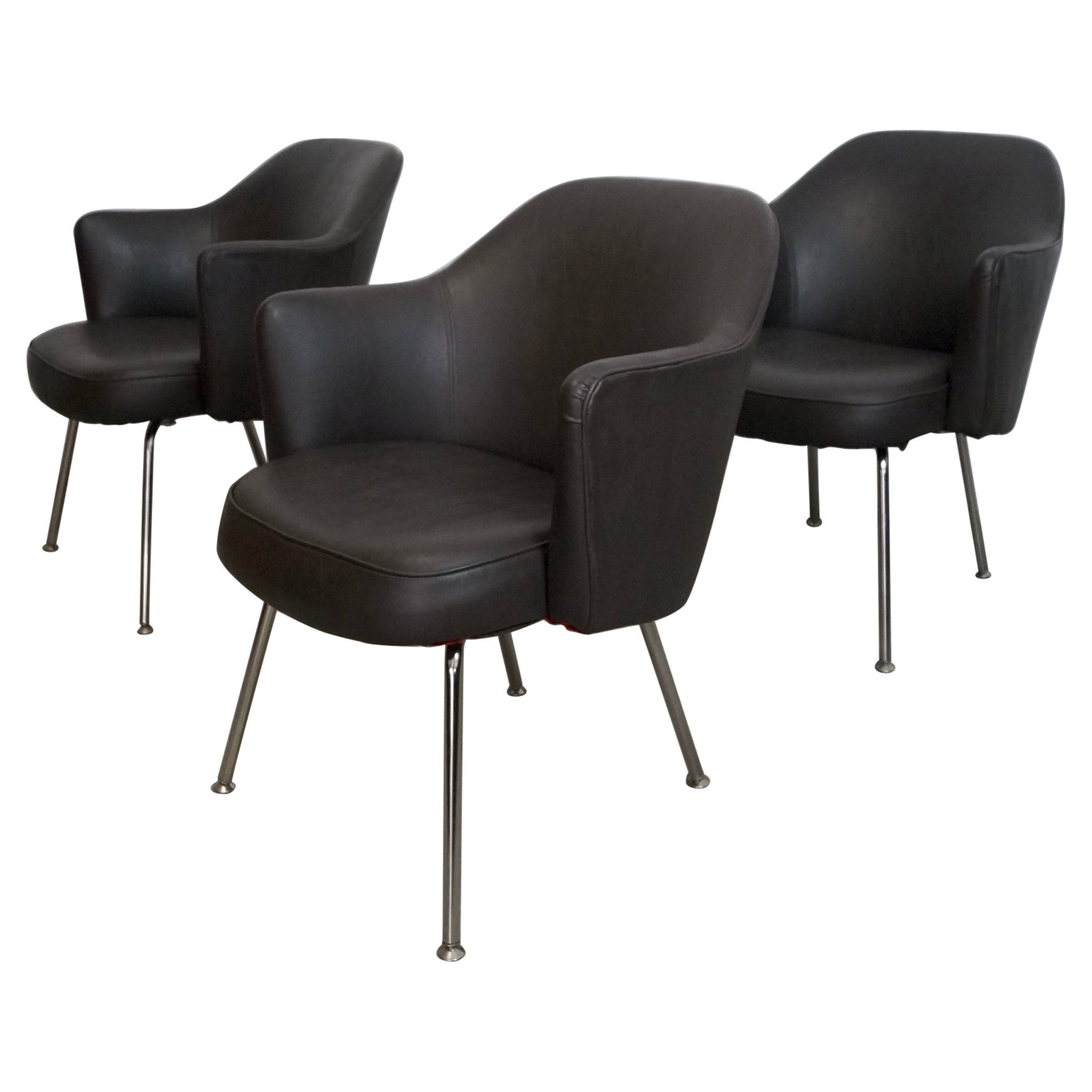 Fauteuils de direction vintage de style Eero Saarinen Martin Brattrud - Lot de 3