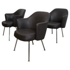 Fauteuils de direction vintage de style Eero Saarinen Martin Brattrud - Lot de 3