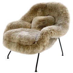 Vintage Eero Saarinen Womb Chair Restored in New Zealand Sheepskin