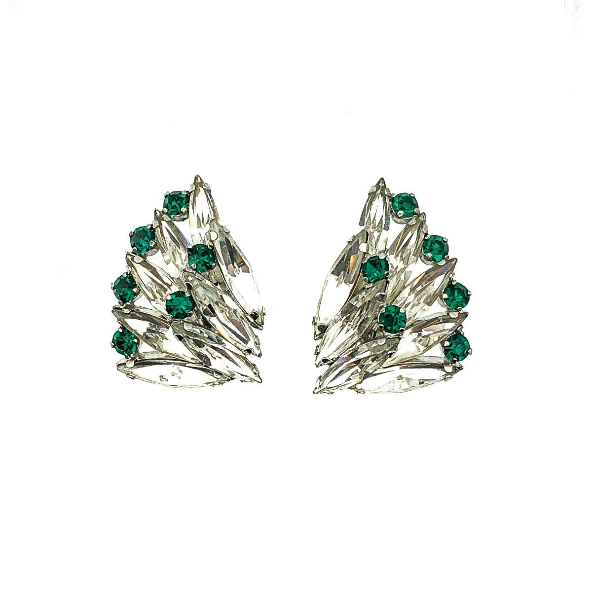 emerald brooch earings
