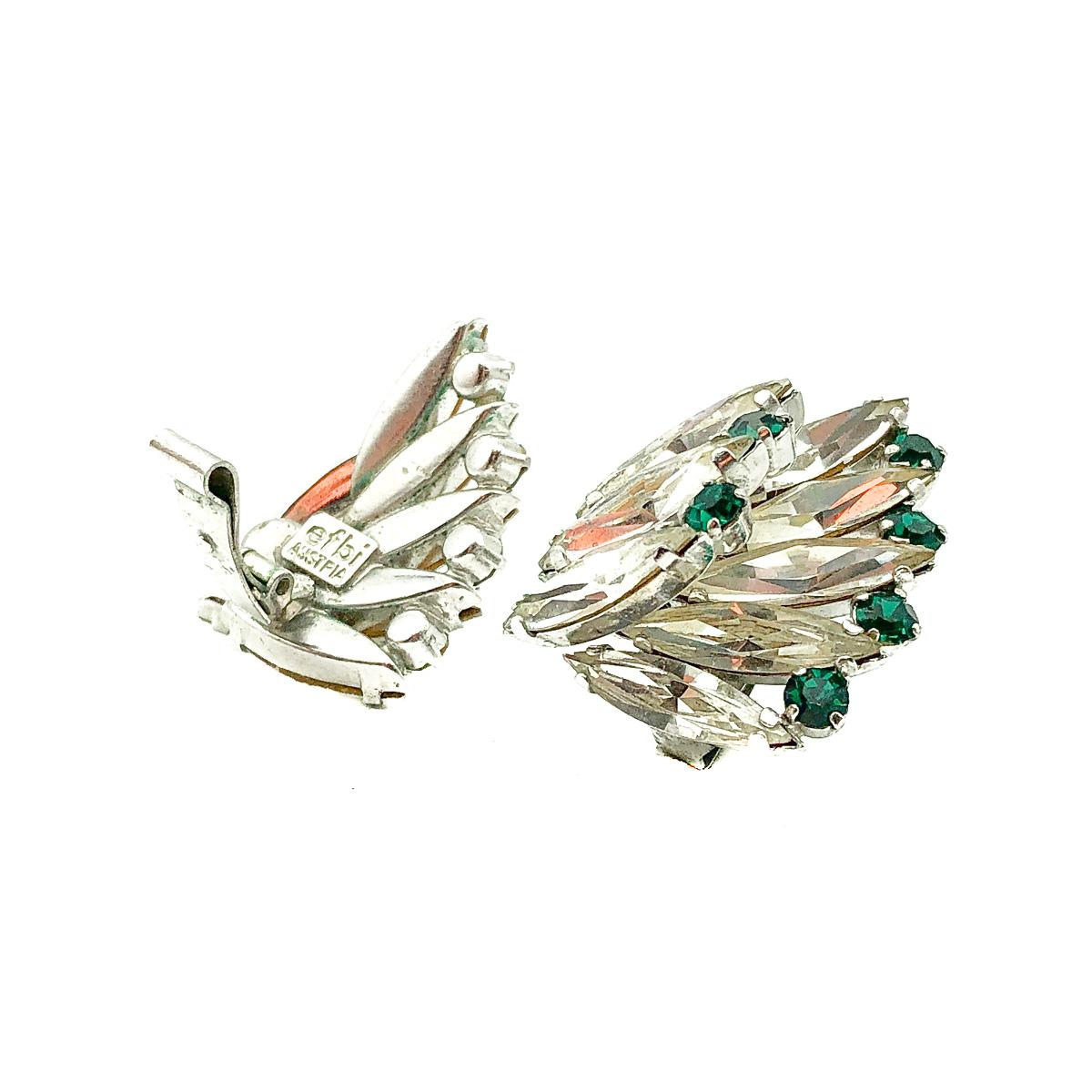 emerald brooch earrings