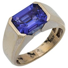 Vintage Effy 5.25 carat tanzanite diamond 14k white gold cocktail ring