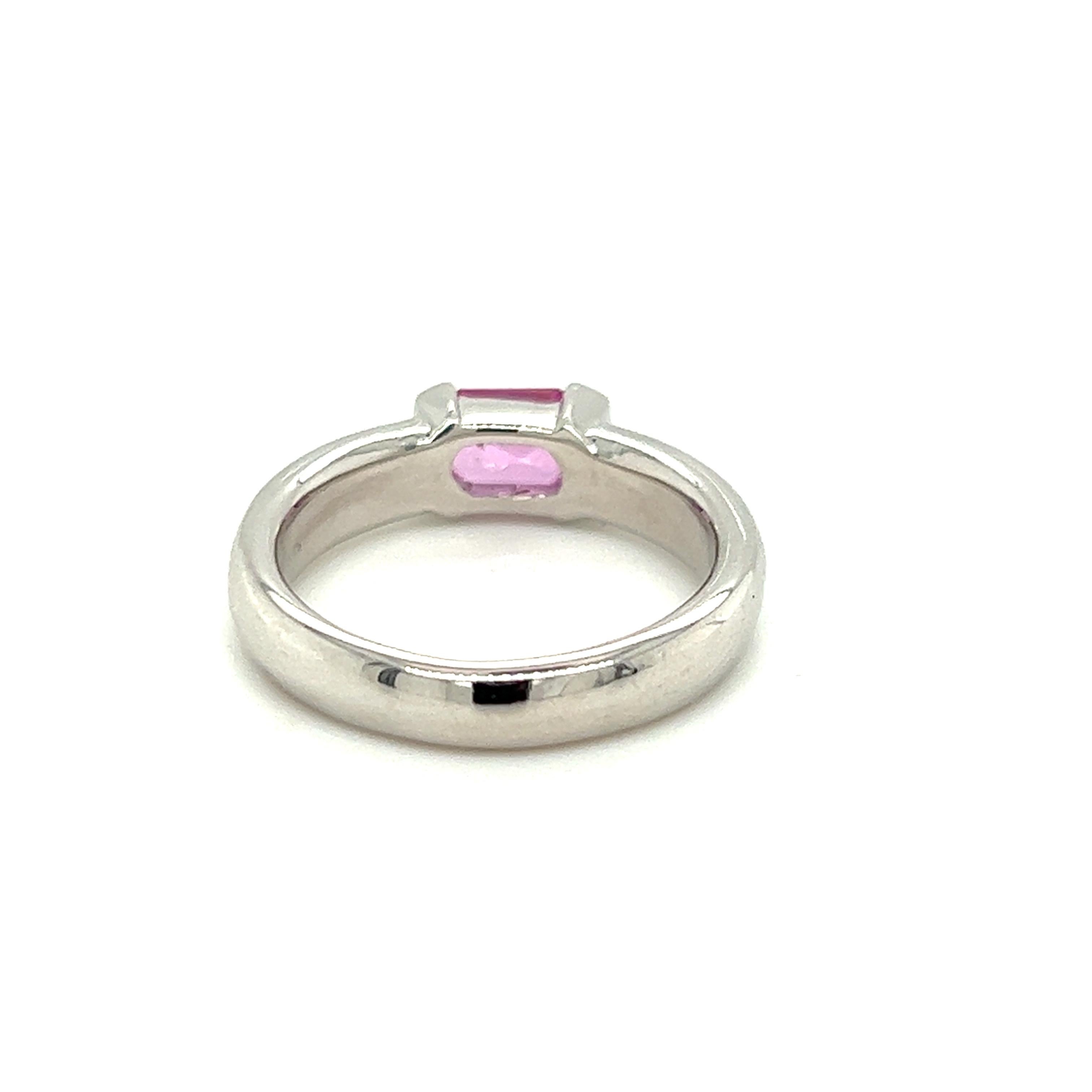 Emerald Cut Vintage Effy Bita Collection Natural Pink Sapphire Ring in 14k Gold