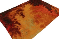 Vintage Ege Rya Scandinavian rug in a Fiery Abstract Pattern by Rug & Kilim