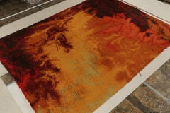 Vintage Ege Rya Scandinavian rug in a Fiery Abstract Pattern by Rug & Kilim
