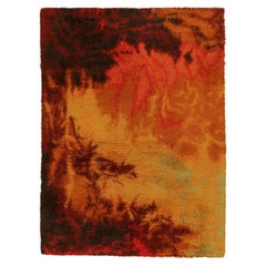 Skandinavischer Ege Rya-Teppich mit abstraktem Fiery-Muster von Rug & Kilim, Vintage