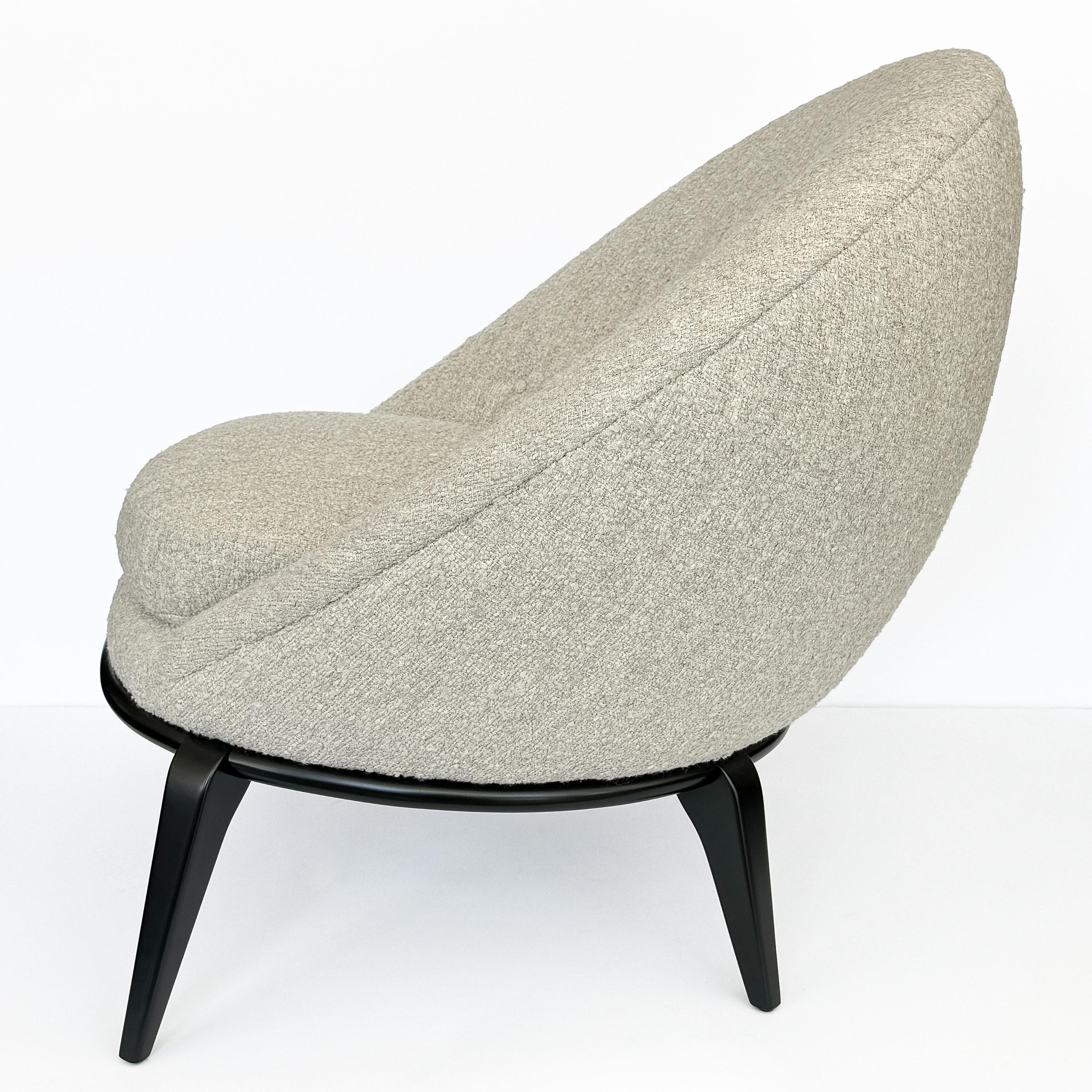 Vintage Egg Lounge Chair Inspired by Jean Royère For Sale 2