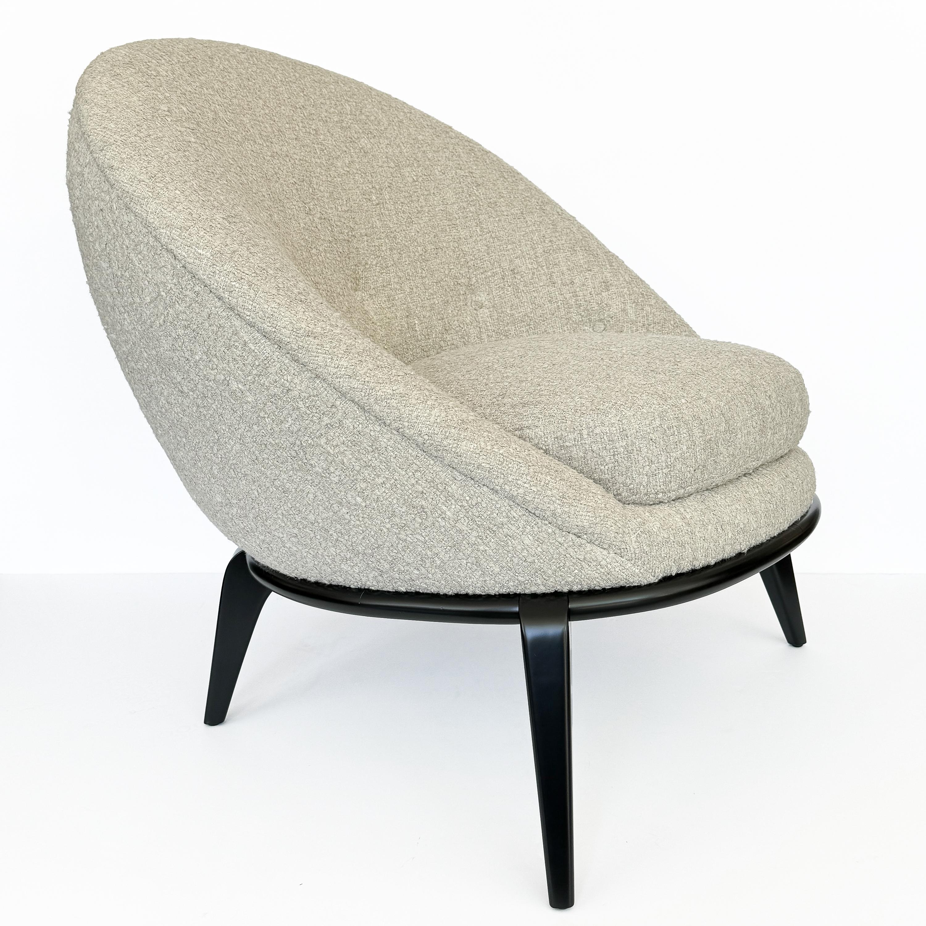 Vintage Egg Lounge Chair Inspired by Jean Royère For Sale 5