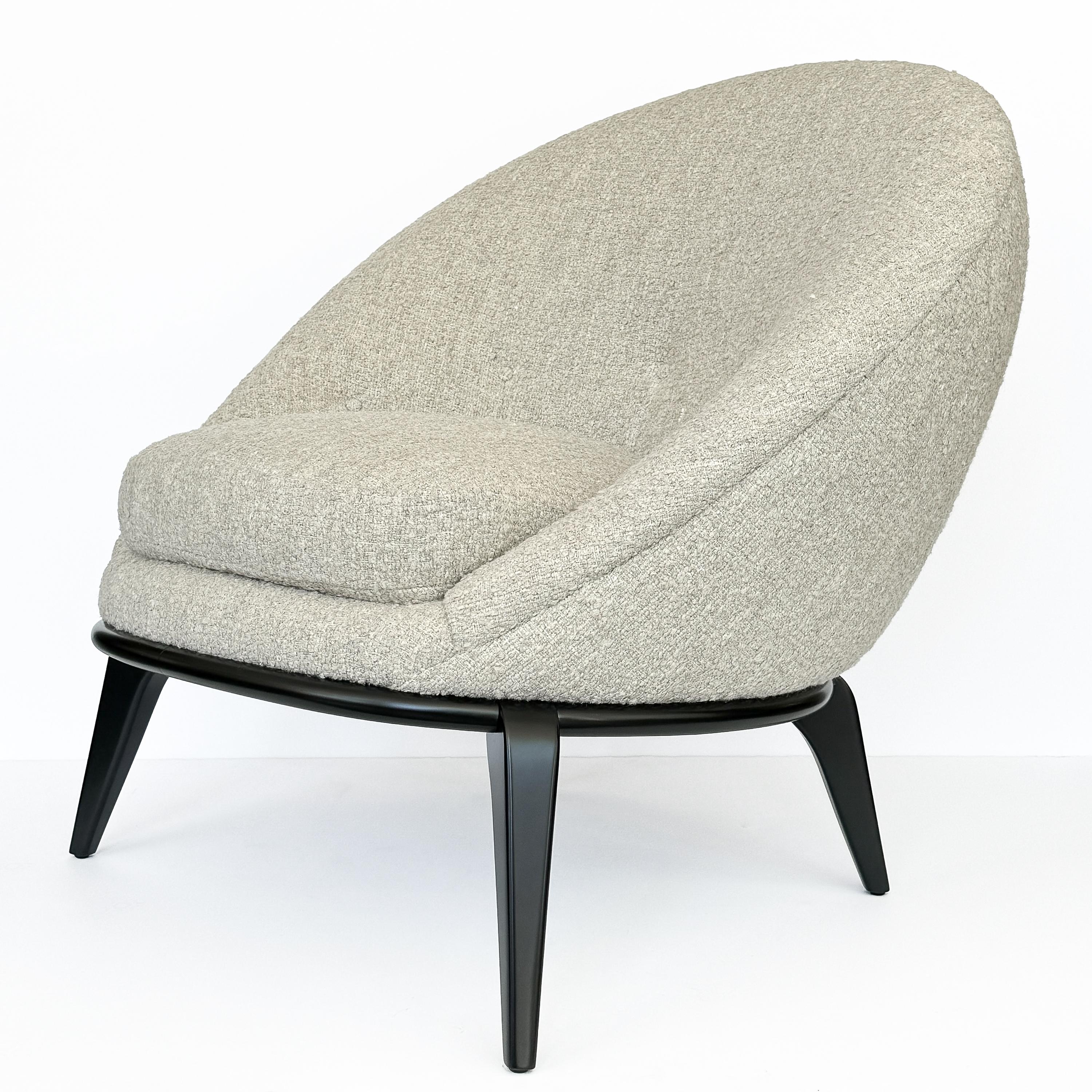 Italian Vintage Egg Lounge Chair Inspired by Jean Royère For Sale