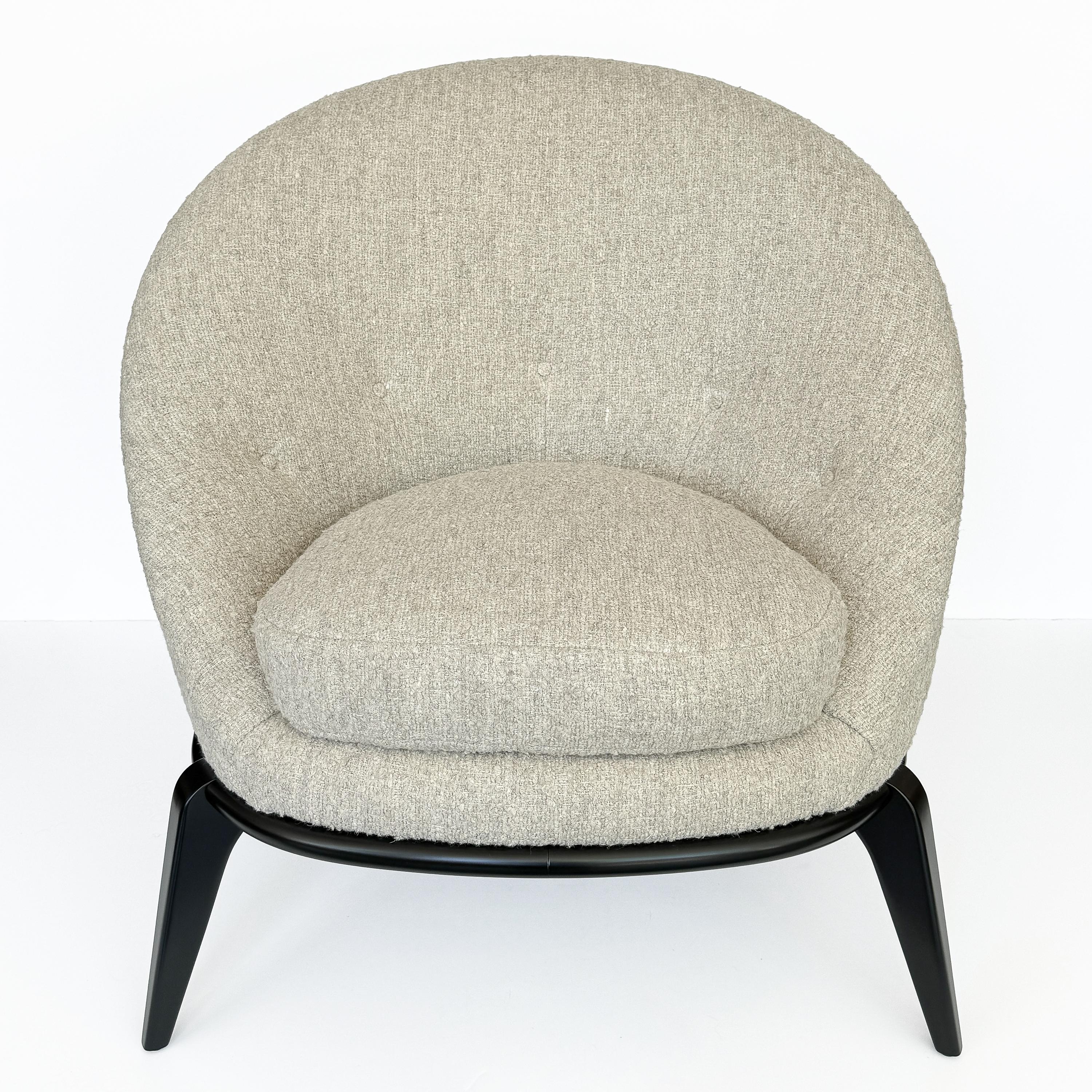 Mid-20th Century Vintage Egg Lounge Chair Inspired by Jean Royère For Sale