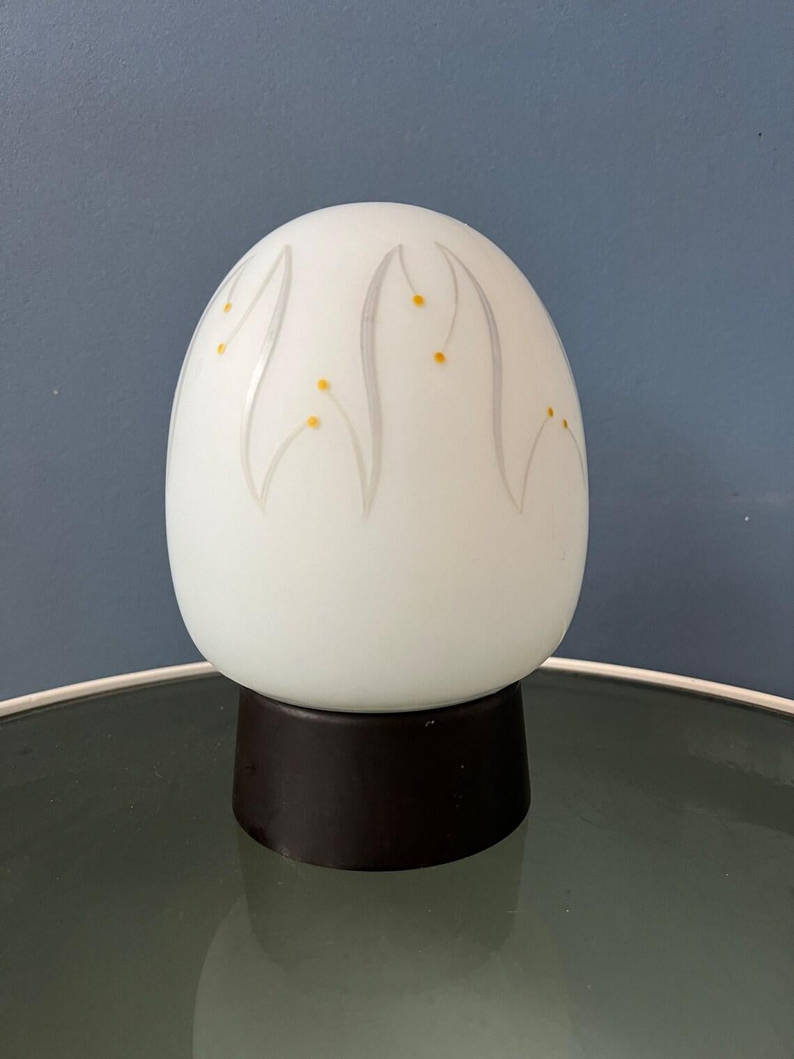 Vintage Egg Thabur Ceiling Lamp with Decorative Pattern, 1970s In Excellent Condition For Sale In ROTTERDAM, ZH