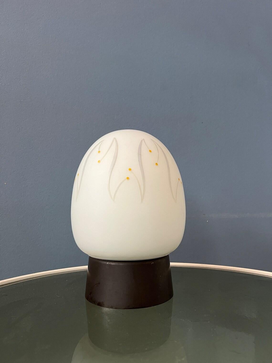 Plafonnier vintage Egg Thabur avec motif décoratif, 1970 en vente 1