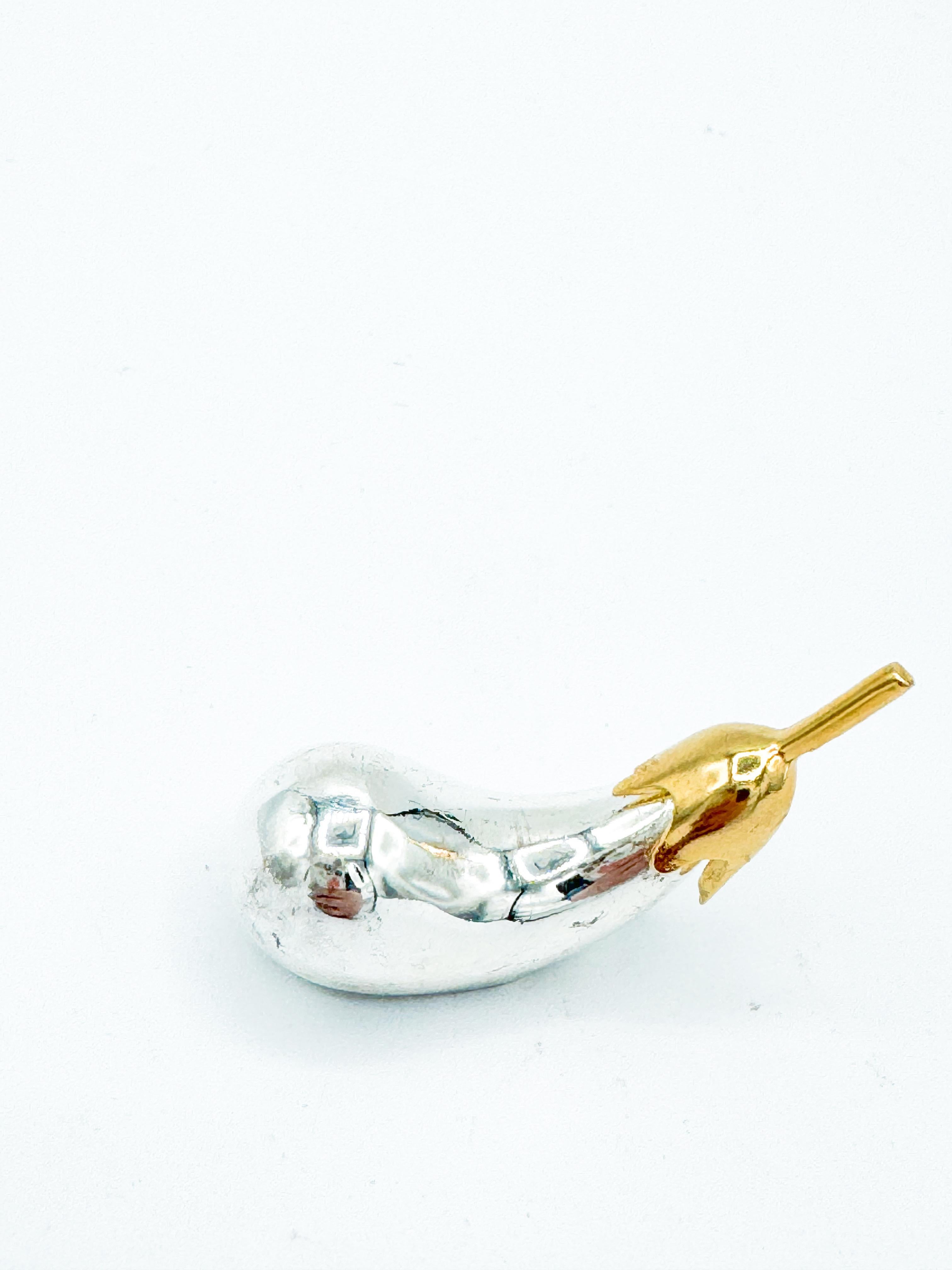 Vintage Novelty Eggplant Silver and Gold Knife Rests Set of 6 siglo XX en venta