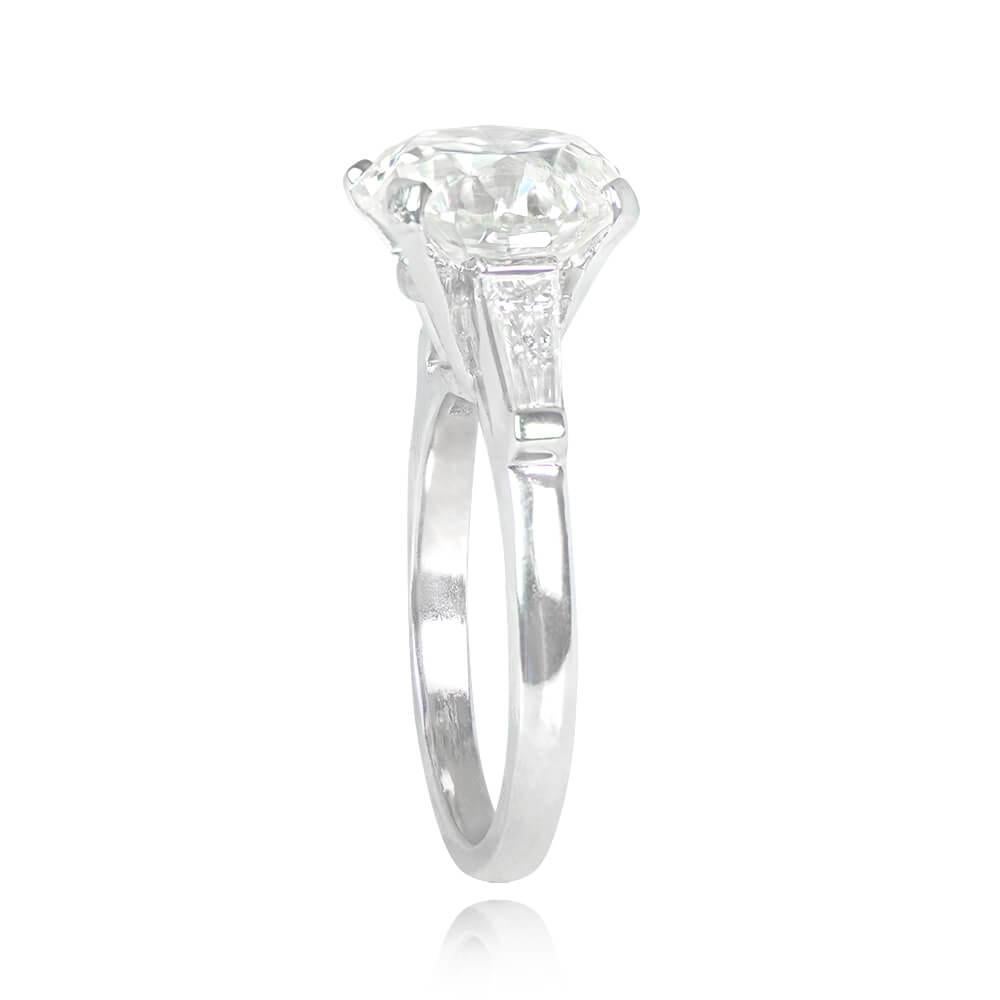 Round Cut Vintage EGL 5.09ct Round Brilliant Cut Diamond Engagement Ring, Platinum For Sale