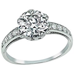 Vintage EGL Certified 2.54ct Diamond Engagement Ring