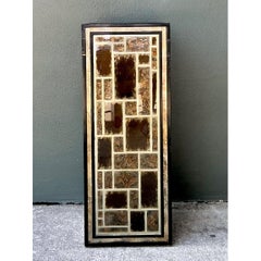 Vintage Eglomise Geometric Glass Pedestal