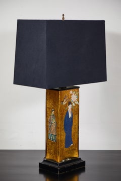 Vintage Églomisé Lamp