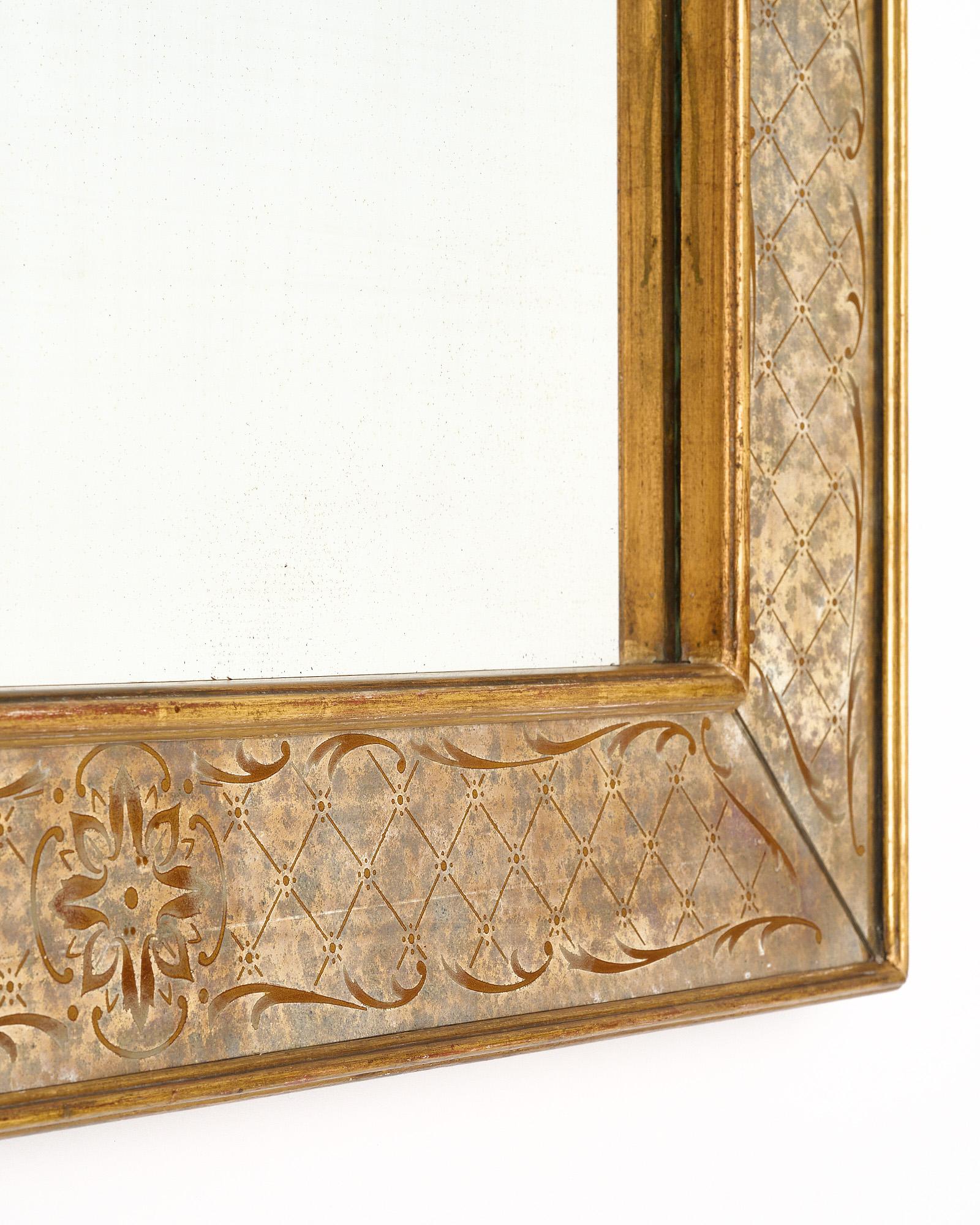 Mid-20th Century Vintage Eglomised French Mirror For Sale