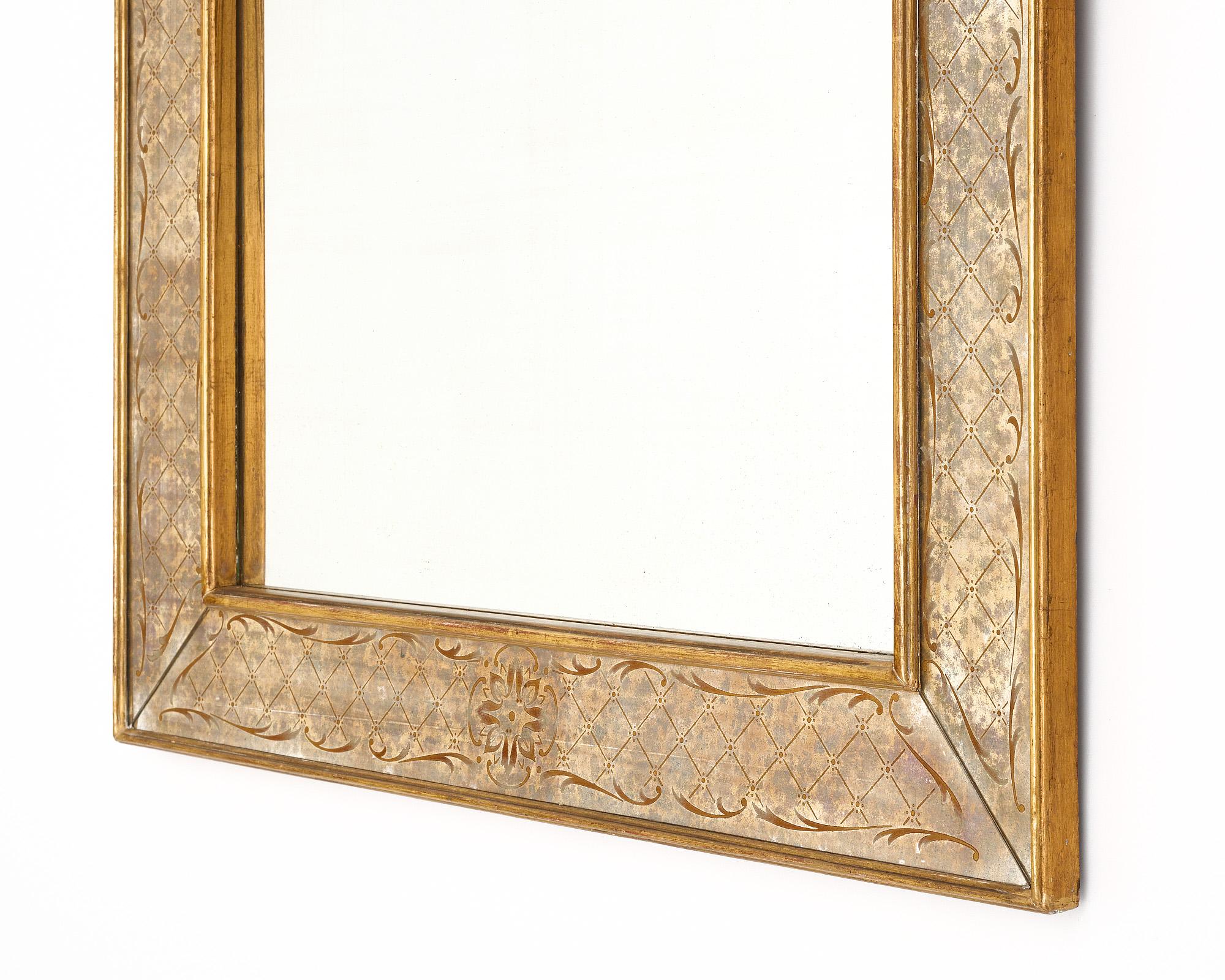 Vintage Eglomised French Mirror For Sale 3