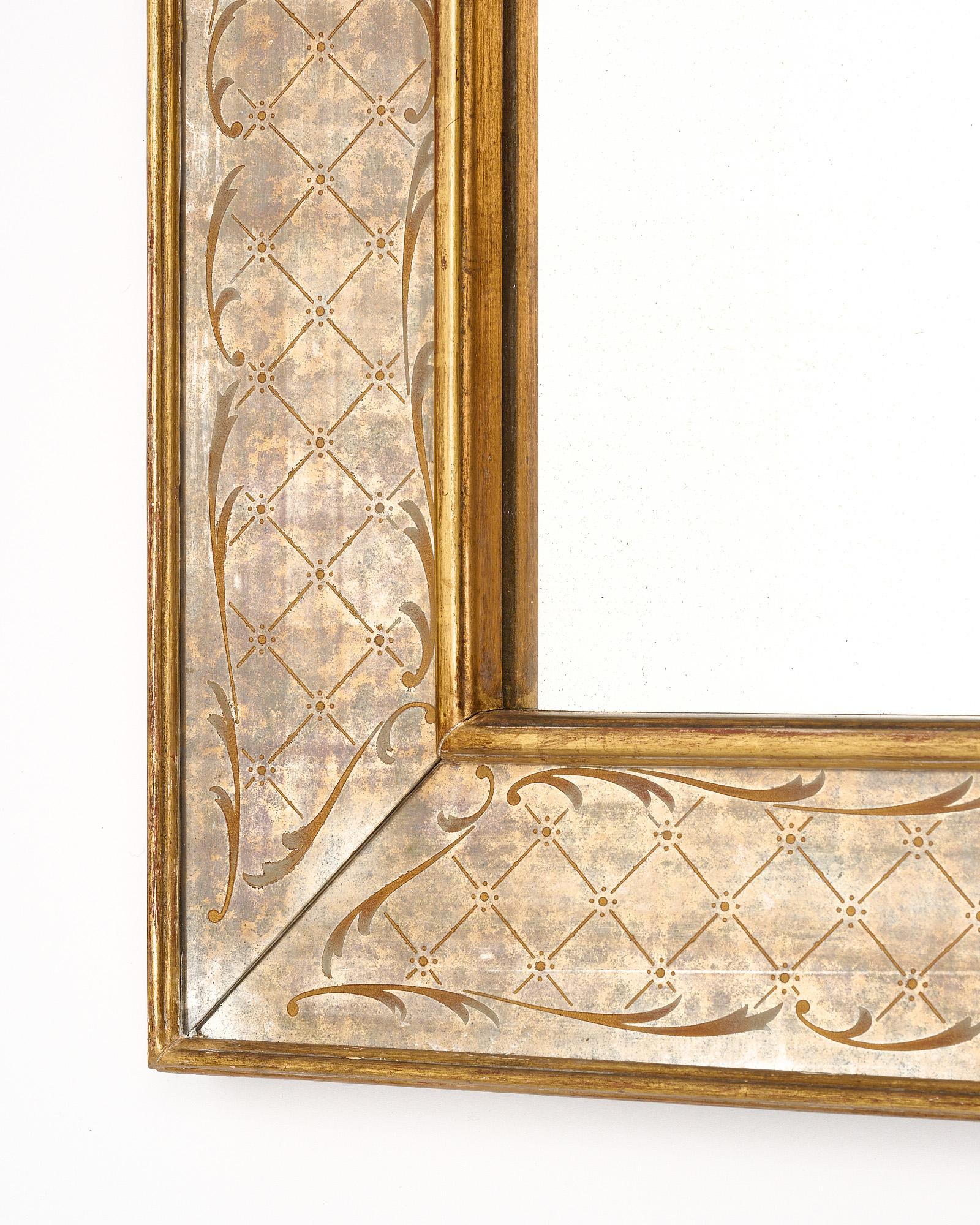 Vintage Eglomised French Mirror For Sale 4