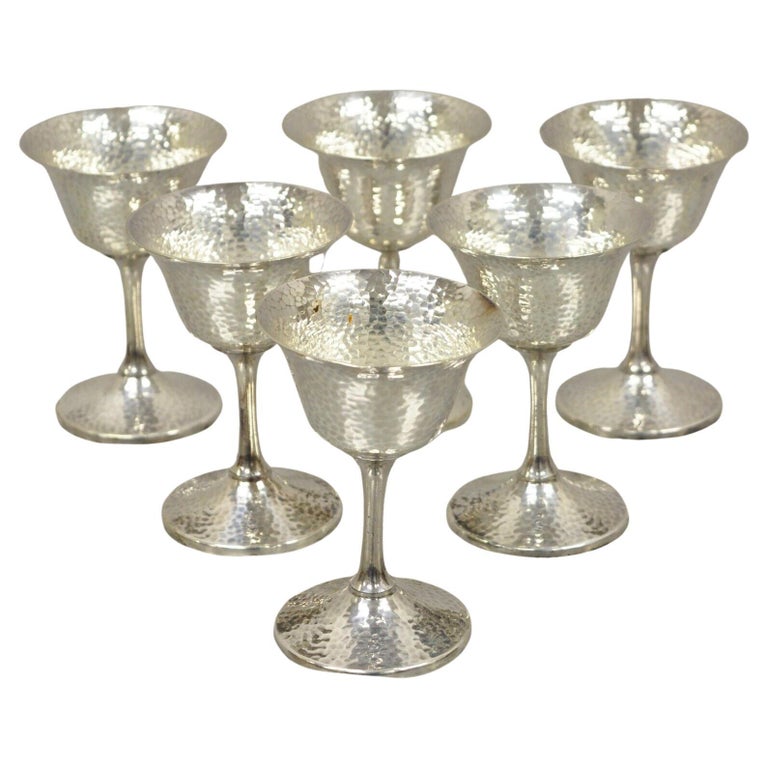 Set of Antique Godinger silver wine goblets