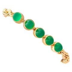 Bracciale d'epoca egiziano in oro giallo con crisoprasio da 9,25 carati