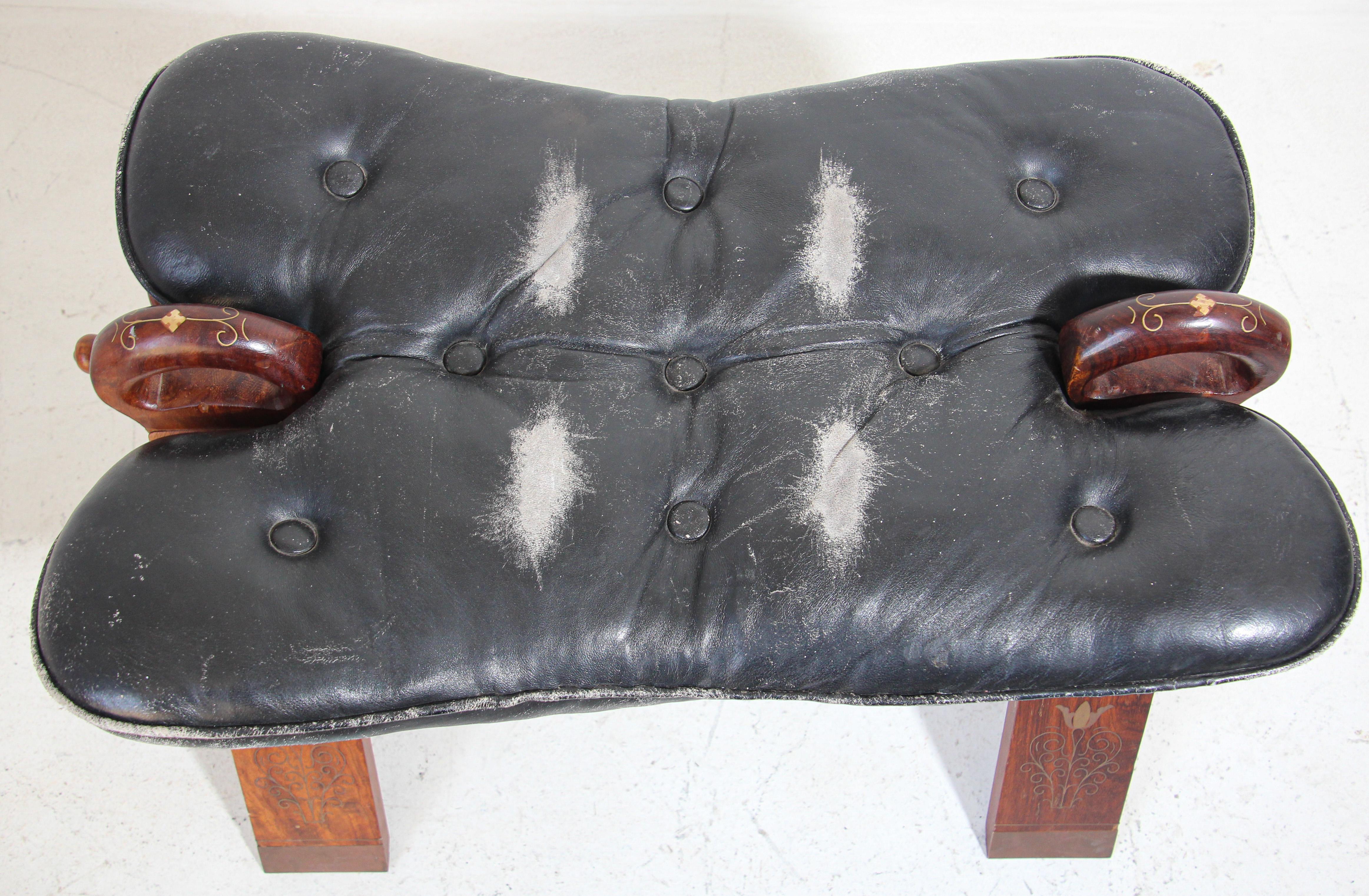 Vintage Egyptian African Camel Saddle Stool 7