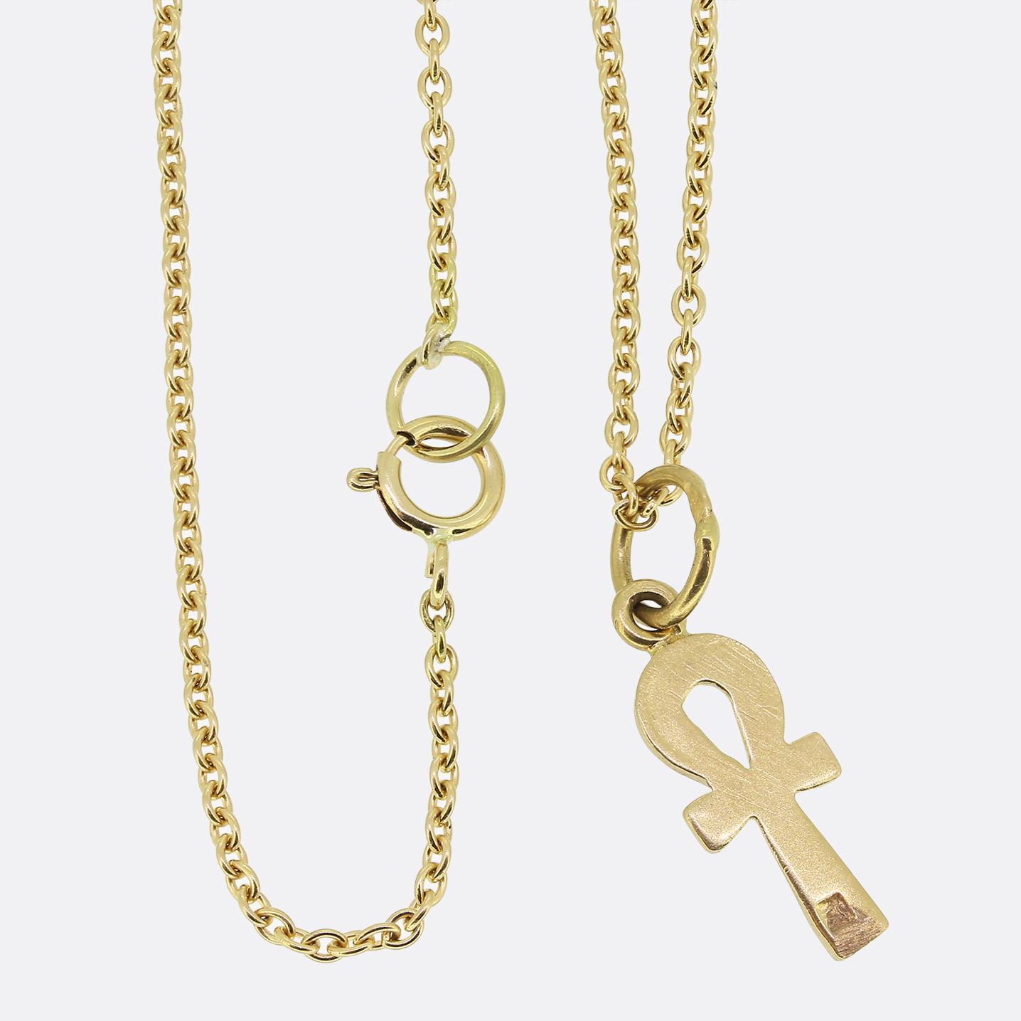 Women's or Men's Vintage Egyptian Ankh Pendant Necklace For Sale