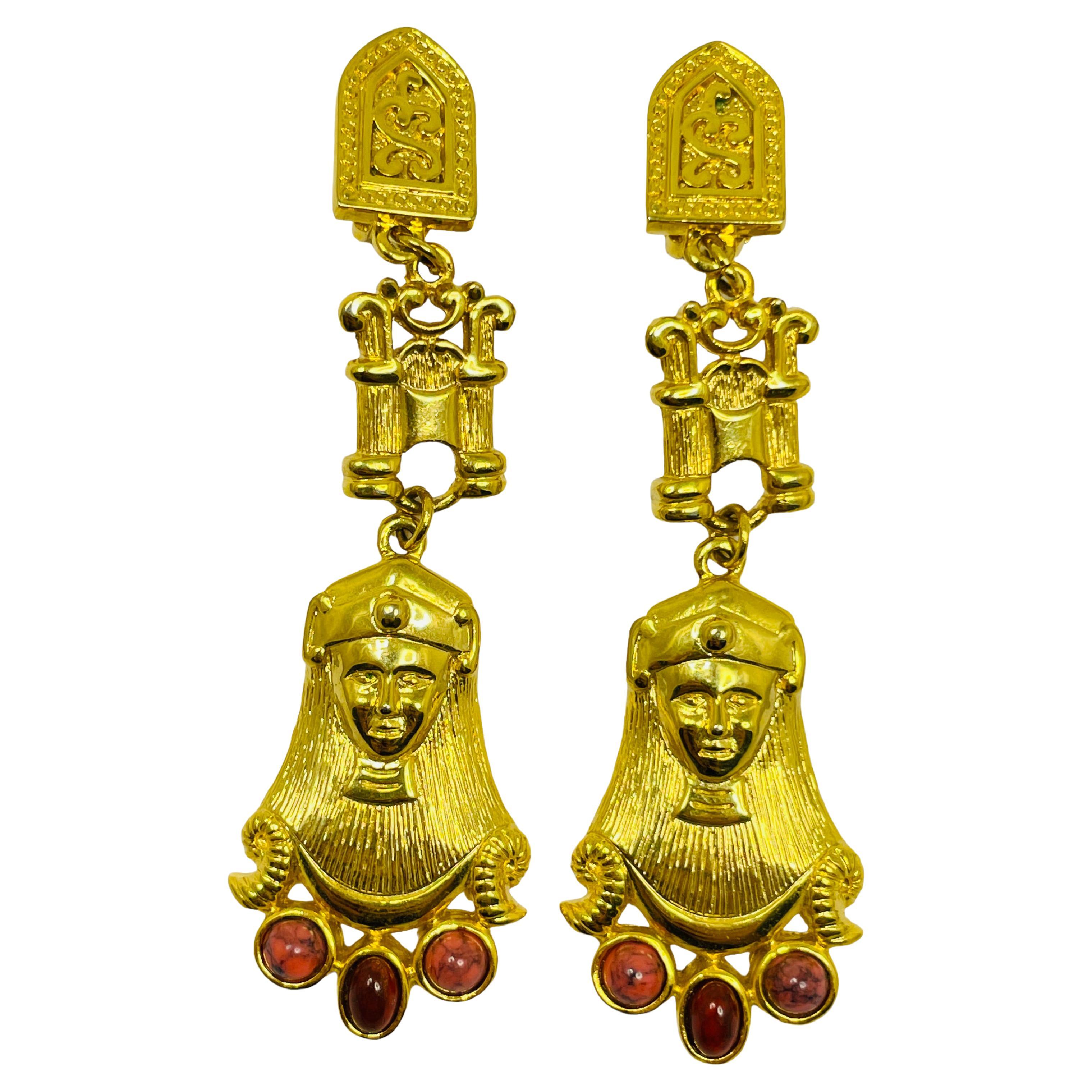 Ägyptische goldene Designer-Laufsteg-Ohrclips aus Gold