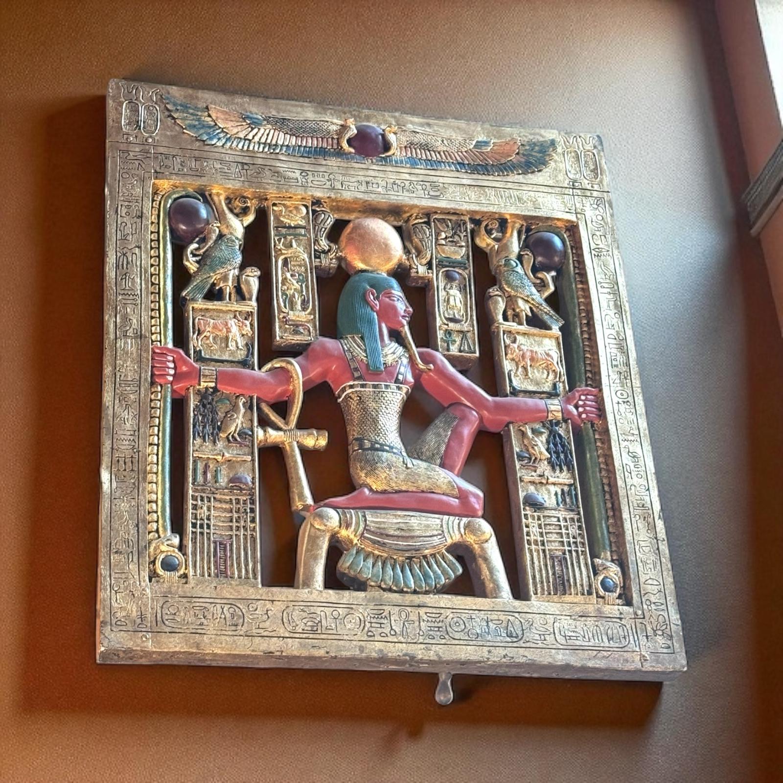 Vintage ägyptische Hieroglyphen Wandtafel - Paar (Unbekannt) im Angebot