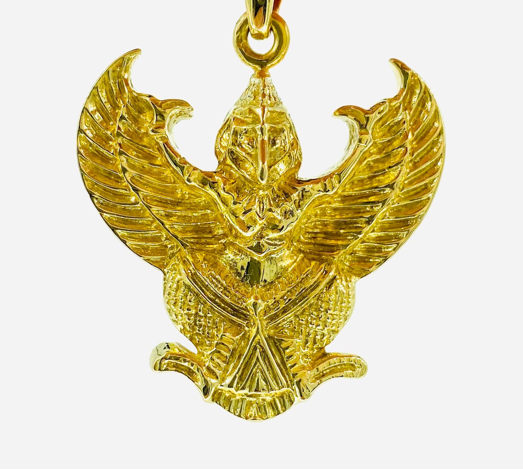 18k gold eagle pendant