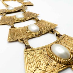 Vintage Egyptian Inspired Grand Pearl Bib 1970s