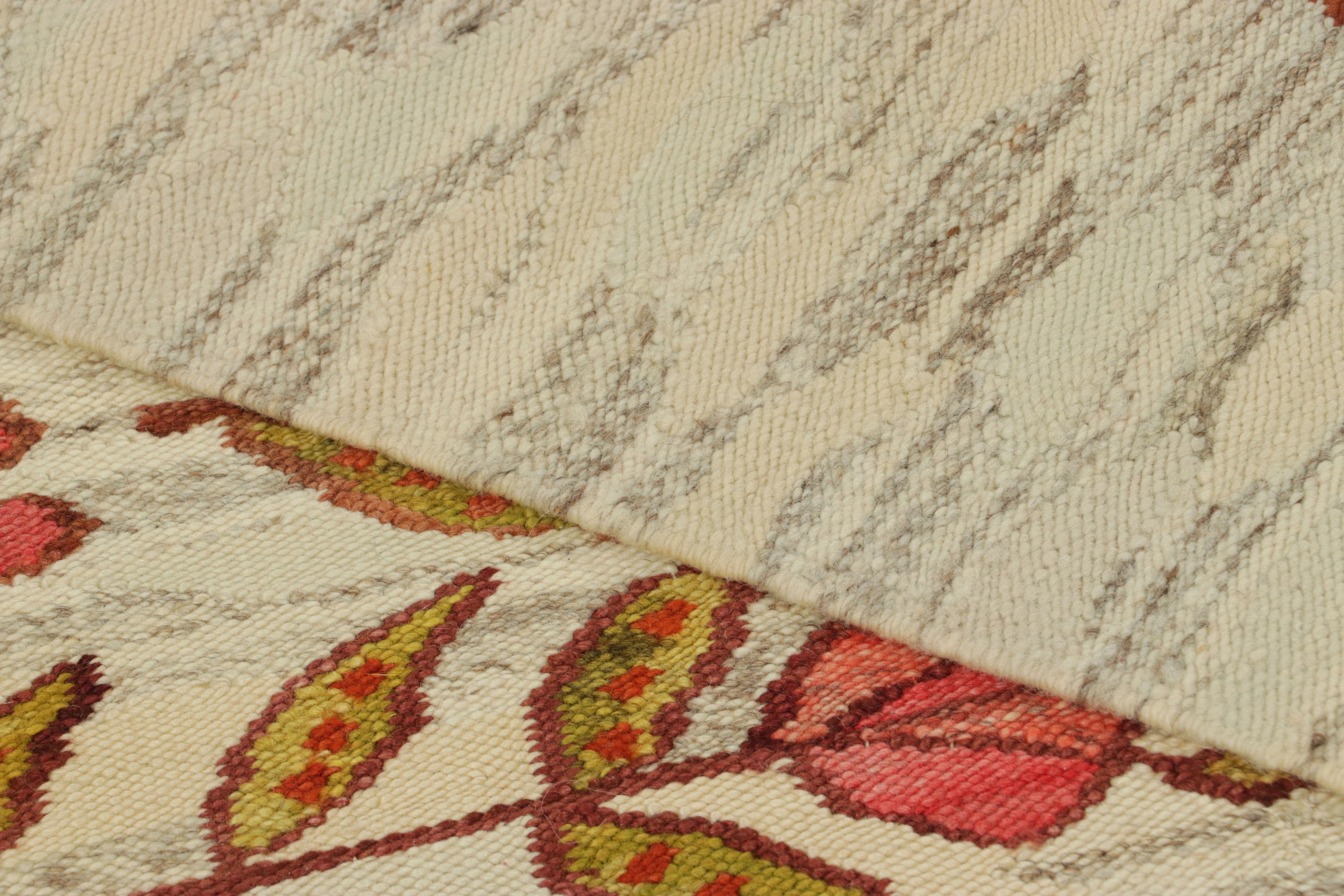 Laine Kilim égyptien vintage avec fleurs roses et vertes - Rug & Kilim en vente