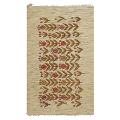 Vintage Egyptian Kilim with Pink and Green Florals - Rug & Kilim