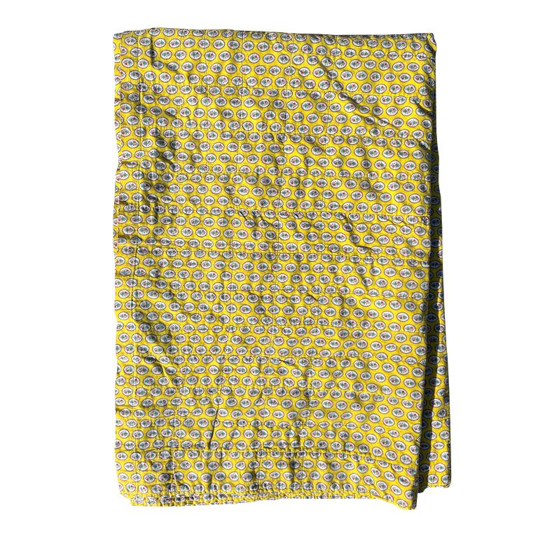 Vintage Egyptian Matelasse Quilted Coverlet or Throw in Blue and Yellow For Sale 2
