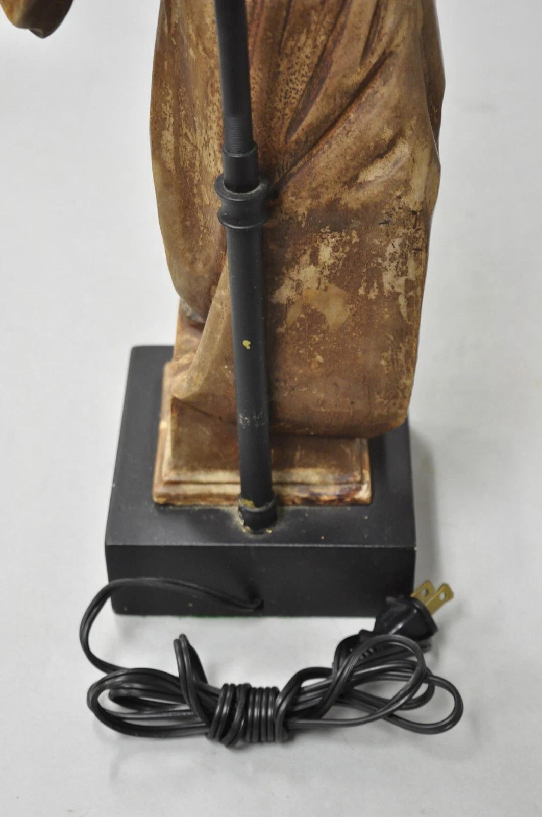 Vintage Egyptian Moorish Style Resin Blackamoor Sculpture Figure Table Lamp For Sale 5