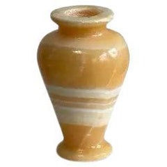 Jarrón vintage egipcio de ónice, mármol y piedra de alabastro