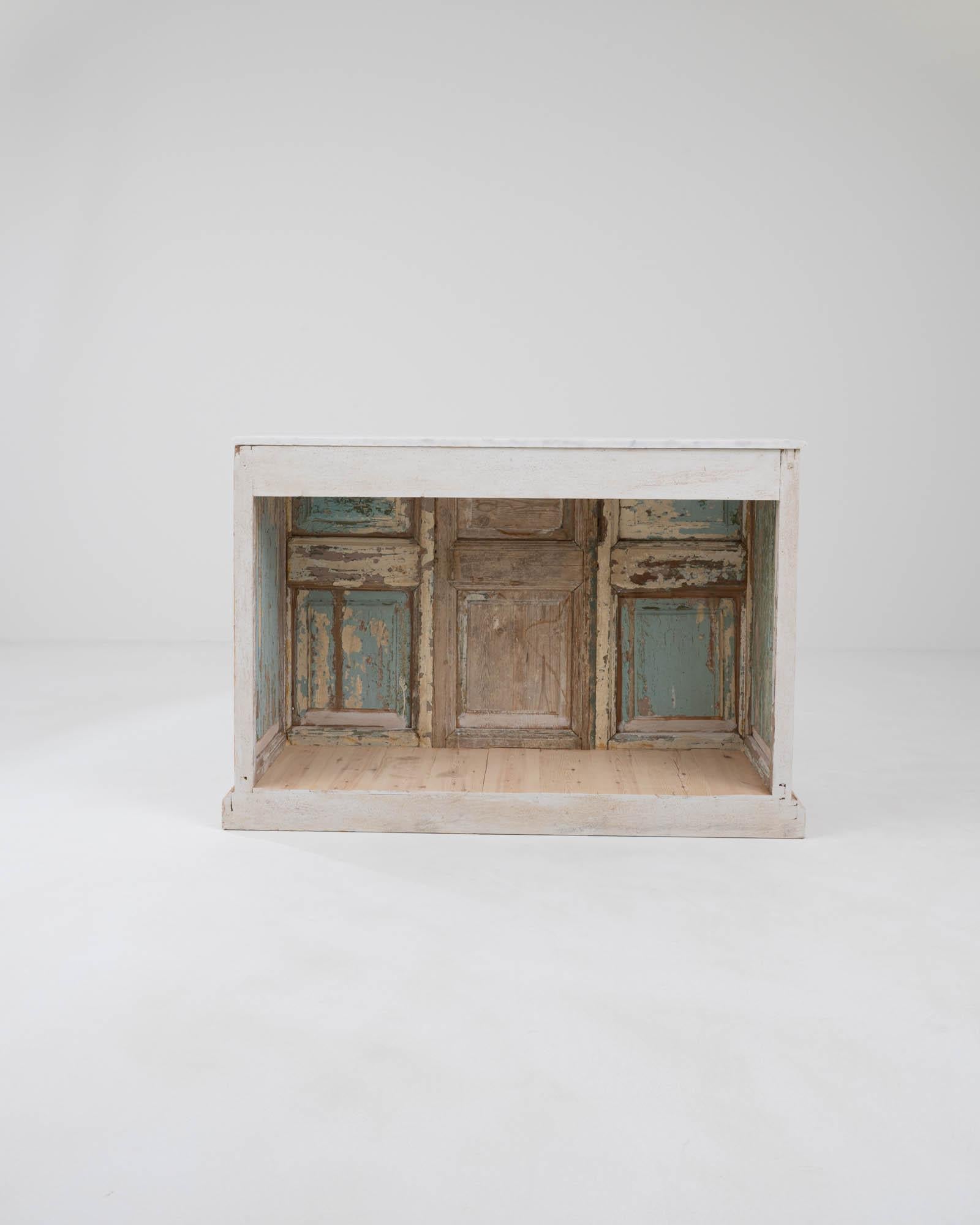 Vintage Northern African Paneled Bar with Marble Top 5