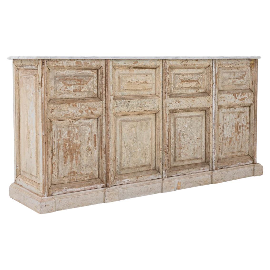 Vintage Northern African Paneled Bar with Marble Top
