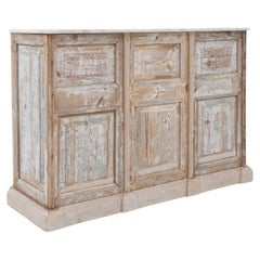 Antique Northern African Paneled Bar with Marble Top